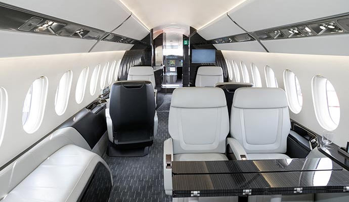 Cleaned airplane interior