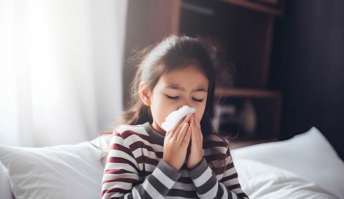 Kid experiencing allergen problem