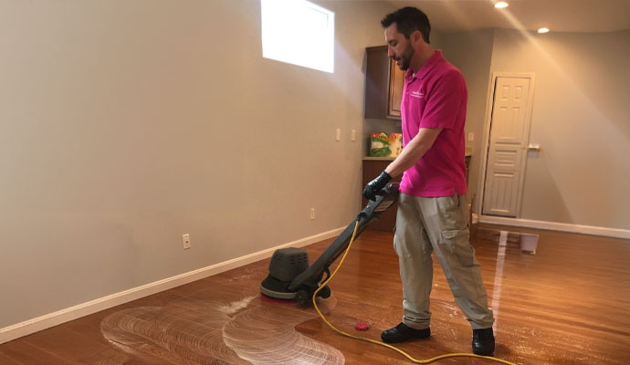 Professional wood floor cleaning service