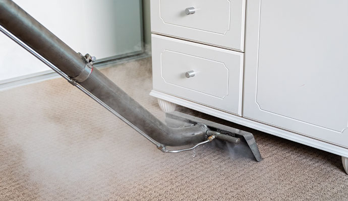 Professional hot water steam cleaning