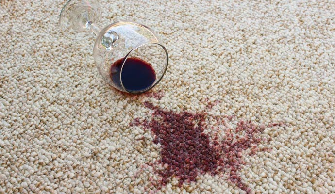Stained carpet due to spilled drink on it