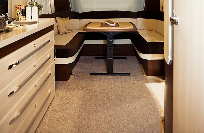Clean carpet in luxury motorhome