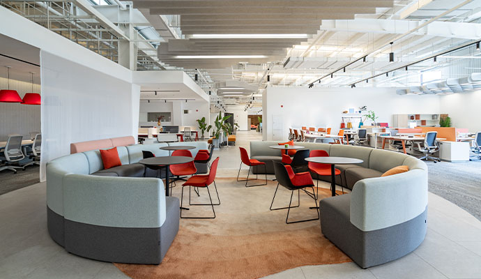 Commercial space with clean upholstery