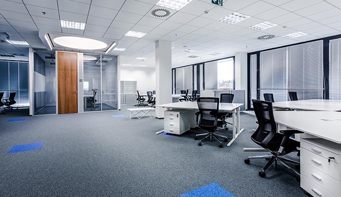 Clean carpet in office