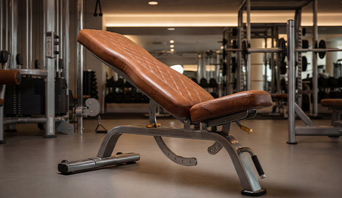 Clean upholstery placed inside a gym