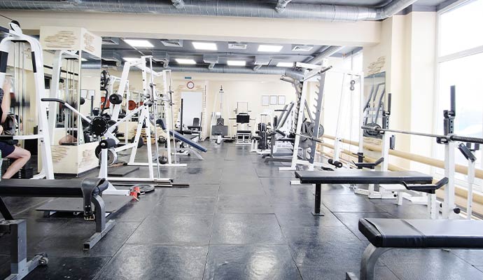 Fitness center with gym equipment