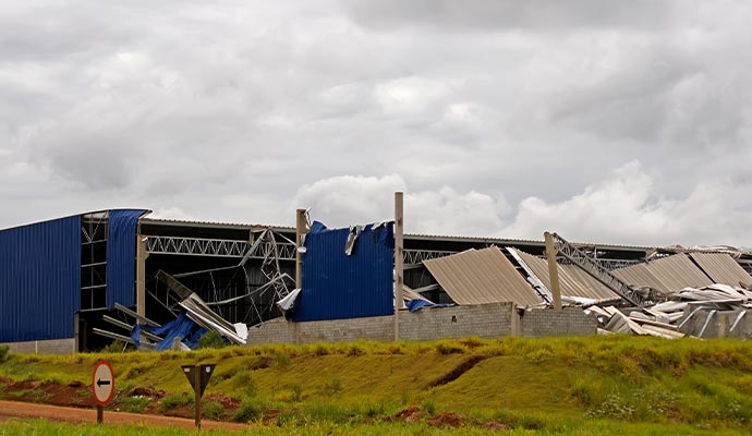Hurricane damaged property