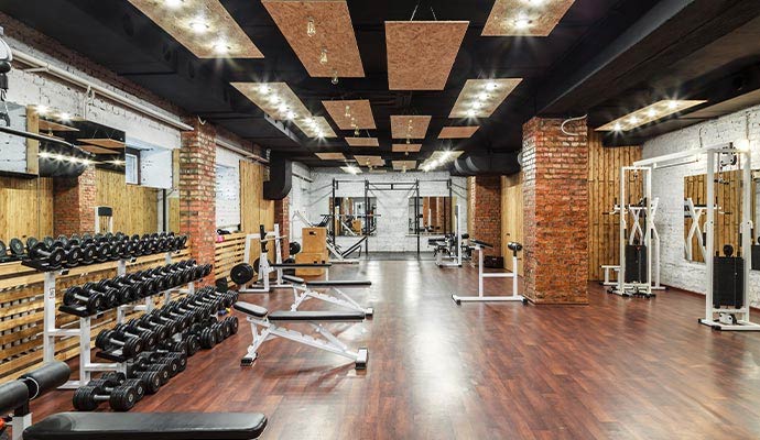 Interior view of a fitness center