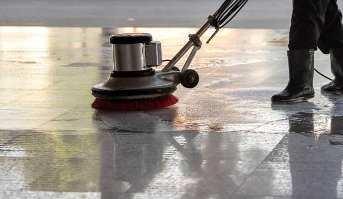 Concrete floor cleaning service
