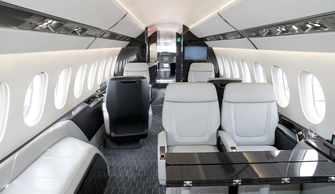 Deep cleaned aircraft interior