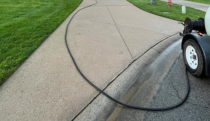 Concrete driveway cleaning service