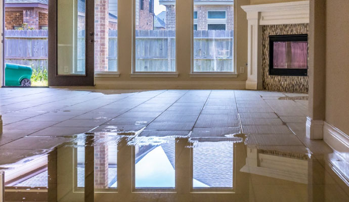 Floor water damage