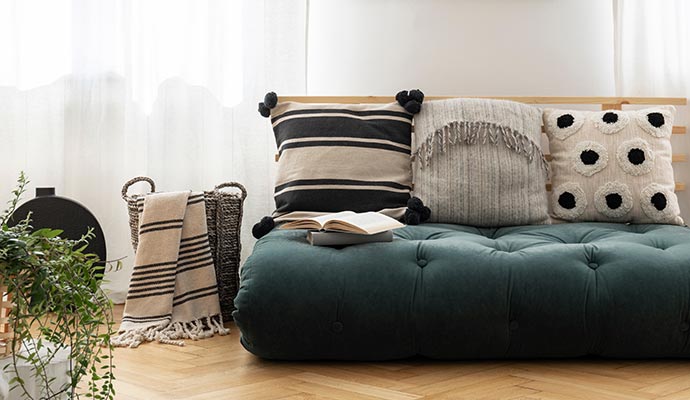 Futons placed in living room