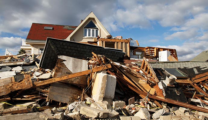 Hurricane damaged property