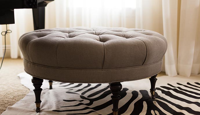 Ottoman placed in living room