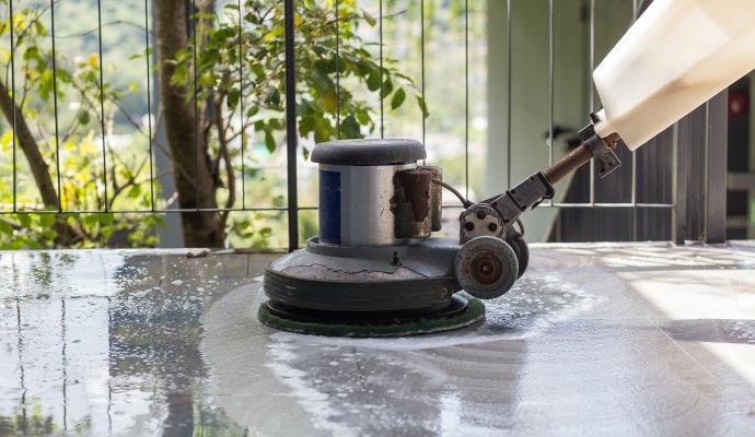 Professional concrete floor cleaning