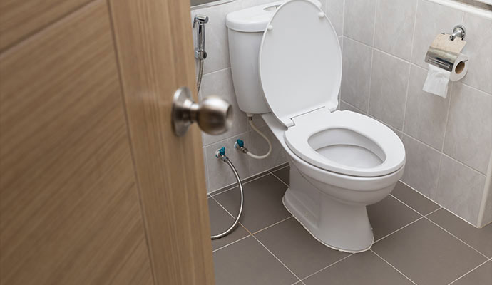 A clean toilet