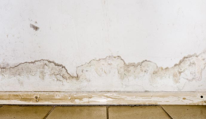 Drywall damaged by water