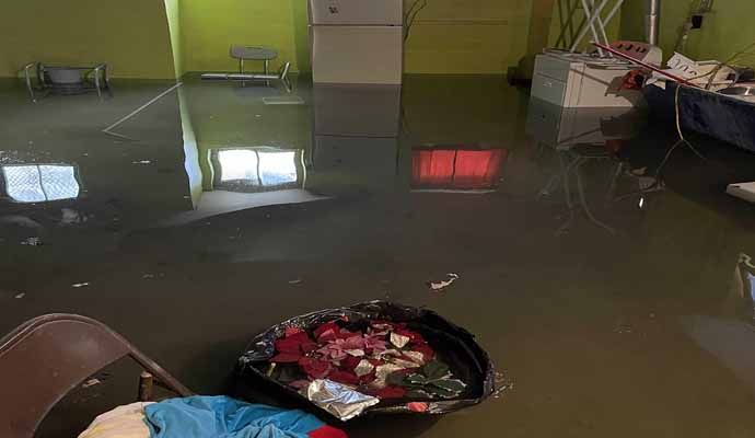 Flooded floor