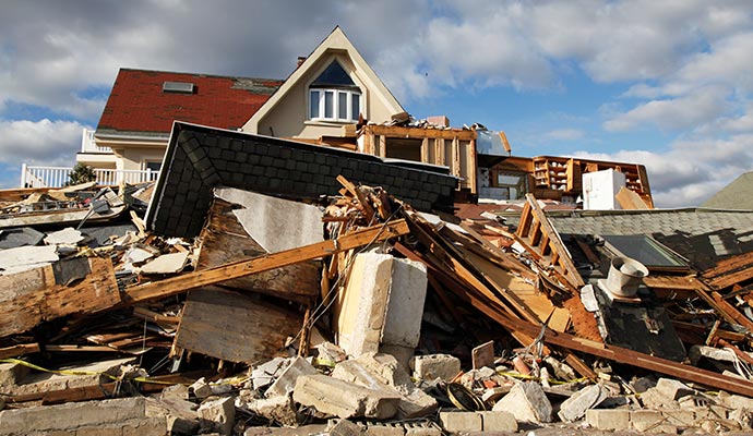 Hurricane damaged property