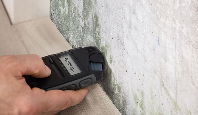 Mold testing using moisture meter