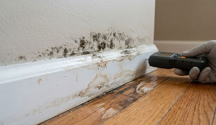 Mold testing using moisture meter