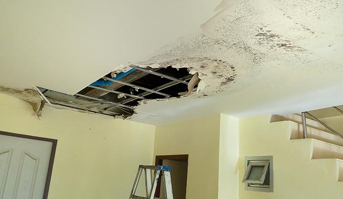 Structural ceiling damage