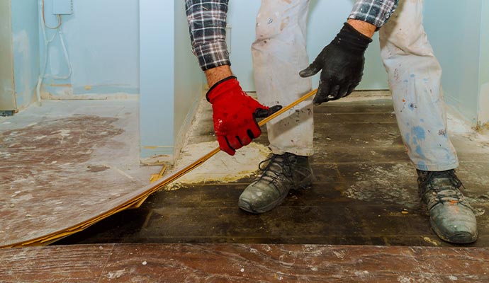 Wooden floor removal service