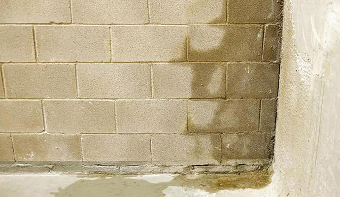 Standing water at foundation wall