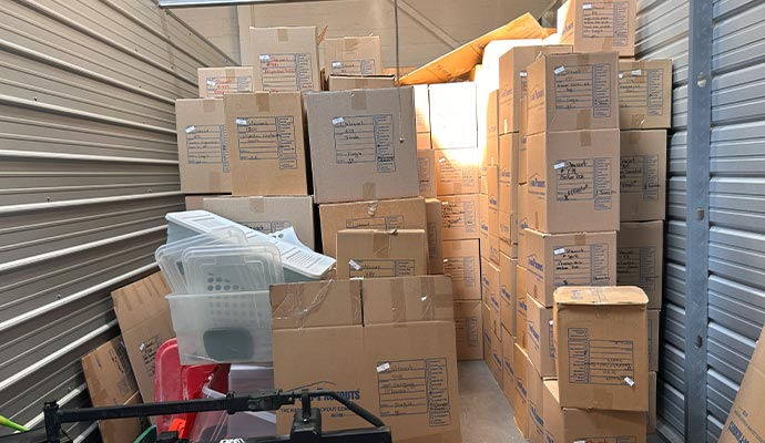 Stored packed out content