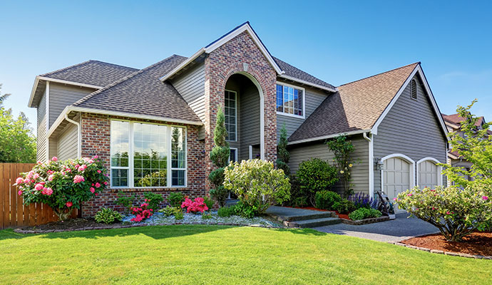 Suburban two story brick home