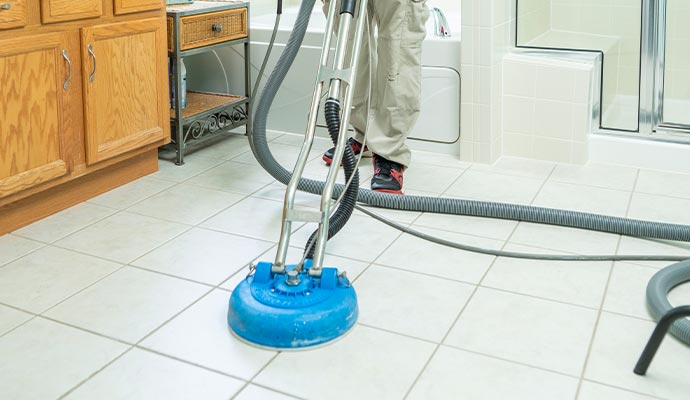 Tile  and grout cleaning service done by professional worker