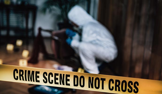 Professional worker cleaning trauma