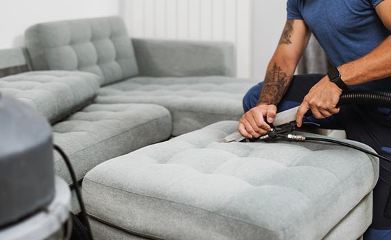 A Professional cleaning ottoman