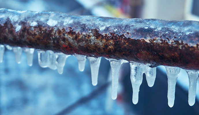 Frozen water pipe