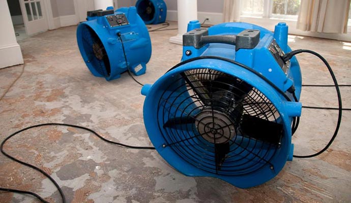 Restoring a water-damaged area