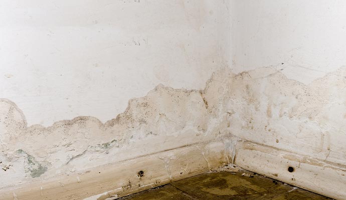 water leak stain on the wall
